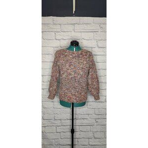 ROOTS Womens Pullover Sweater Multicolor Wool Blend Space Dye Long Sleeve Knit S